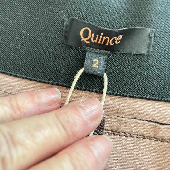Quince Wm's Stretch 100% Leather Pencil Skirt Size Small Brown #71 - Picture 6 of 9